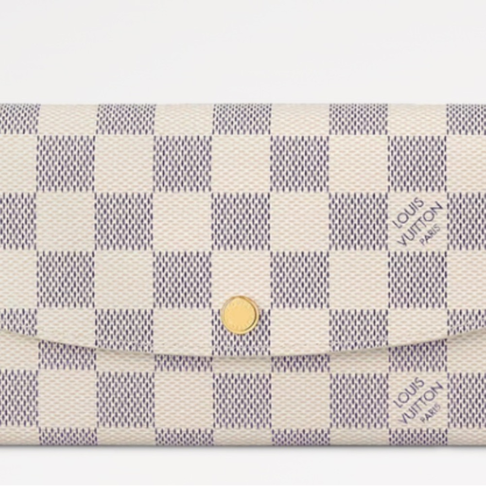 Louis Vuitton Cream and Blue Checkered Wallet